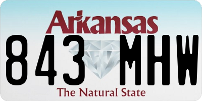 AR license plate 843MHW