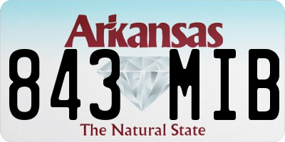 AR license plate 843MIB