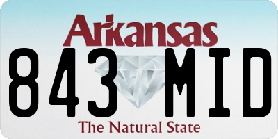 AR license plate 843MID