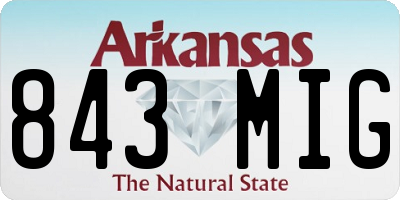 AR license plate 843MIG
