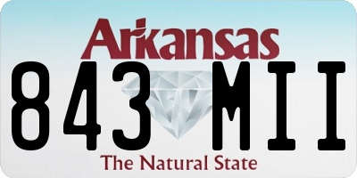 AR license plate 843MII
