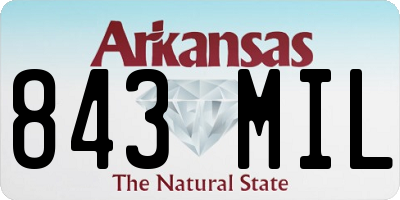 AR license plate 843MIL