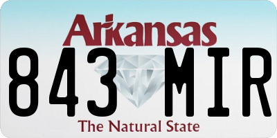 AR license plate 843MIR
