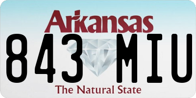 AR license plate 843MIU