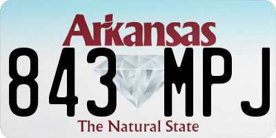 AR license plate 843MPJ