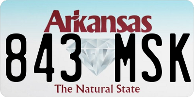 AR license plate 843MSK