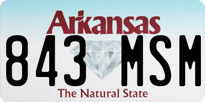 AR license plate 843MSM