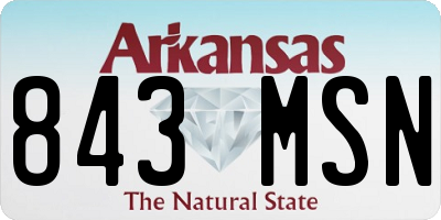 AR license plate 843MSN