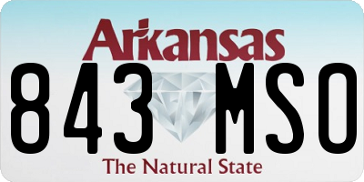 AR license plate 843MSO