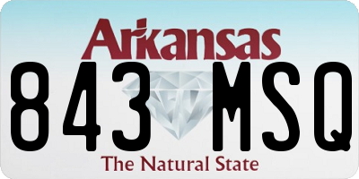 AR license plate 843MSQ
