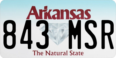 AR license plate 843MSR