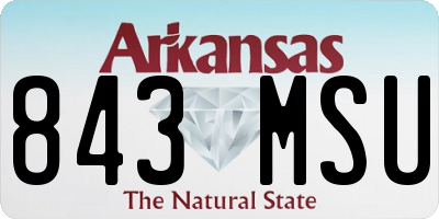AR license plate 843MSU