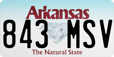 AR license plate 843MSV