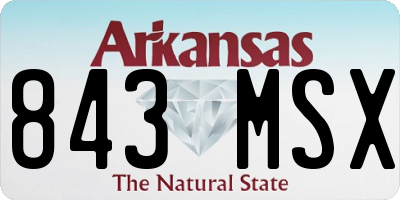 AR license plate 843MSX