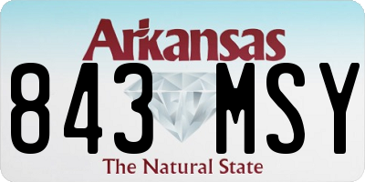 AR license plate 843MSY