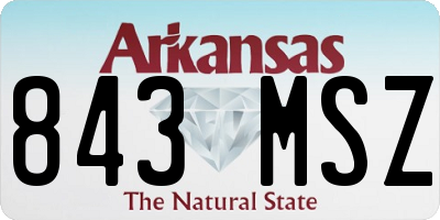 AR license plate 843MSZ