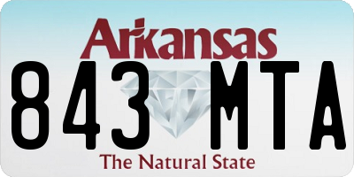 AR license plate 843MTA