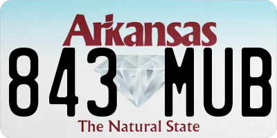 AR license plate 843MUB