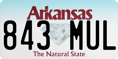 AR license plate 843MUL