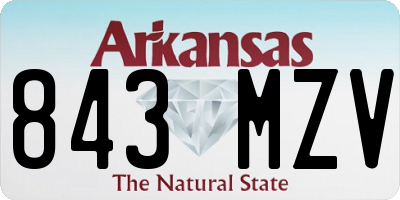 AR license plate 843MZV
