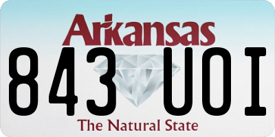 AR license plate 843UOI