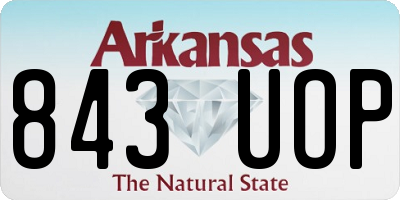 AR license plate 843UOP