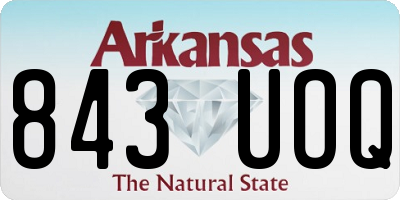 AR license plate 843UOQ