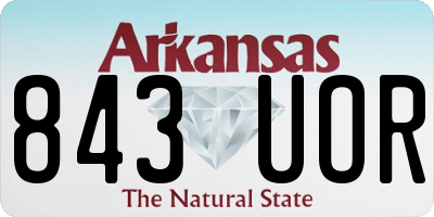 AR license plate 843UOR