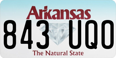 AR license plate 843UQO