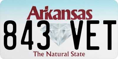 AR license plate 843VET