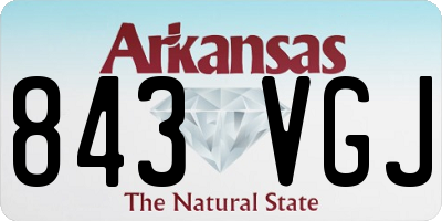 AR license plate 843VGJ