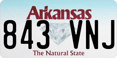 AR license plate 843VNJ