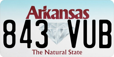 AR license plate 843VUB