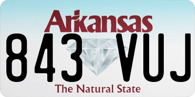 AR license plate 843VUJ