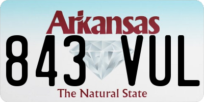 AR license plate 843VUL