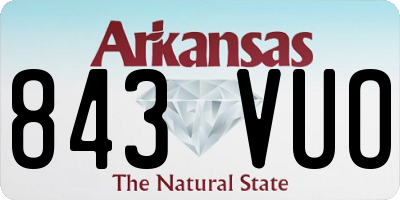 AR license plate 843VUO