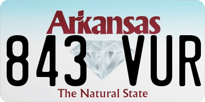 AR license plate 843VUR