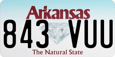 AR license plate 843VUU
