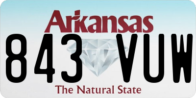 AR license plate 843VUW