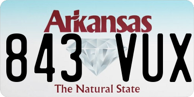AR license plate 843VUX