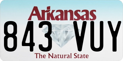 AR license plate 843VUY