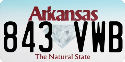 AR license plate 843VWB