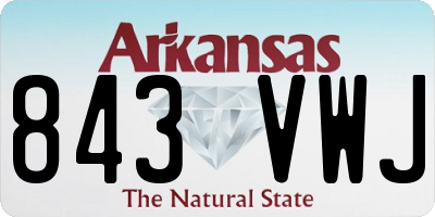 AR license plate 843VWJ