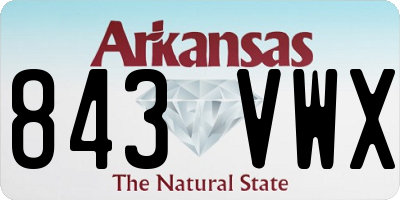 AR license plate 843VWX