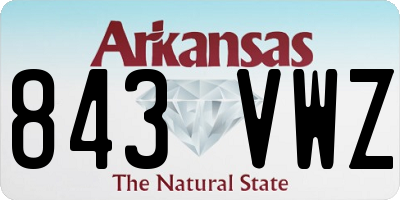 AR license plate 843VWZ