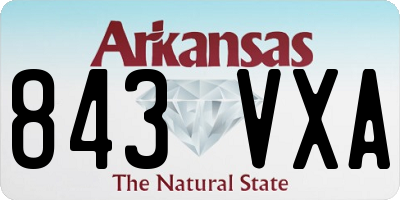 AR license plate 843VXA