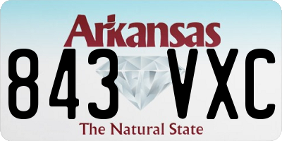 AR license plate 843VXC