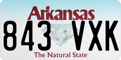 AR license plate 843VXK