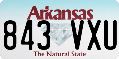 AR license plate 843VXU