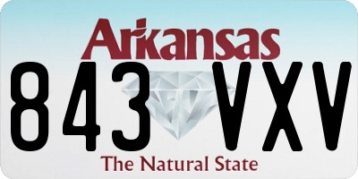 AR license plate 843VXV
